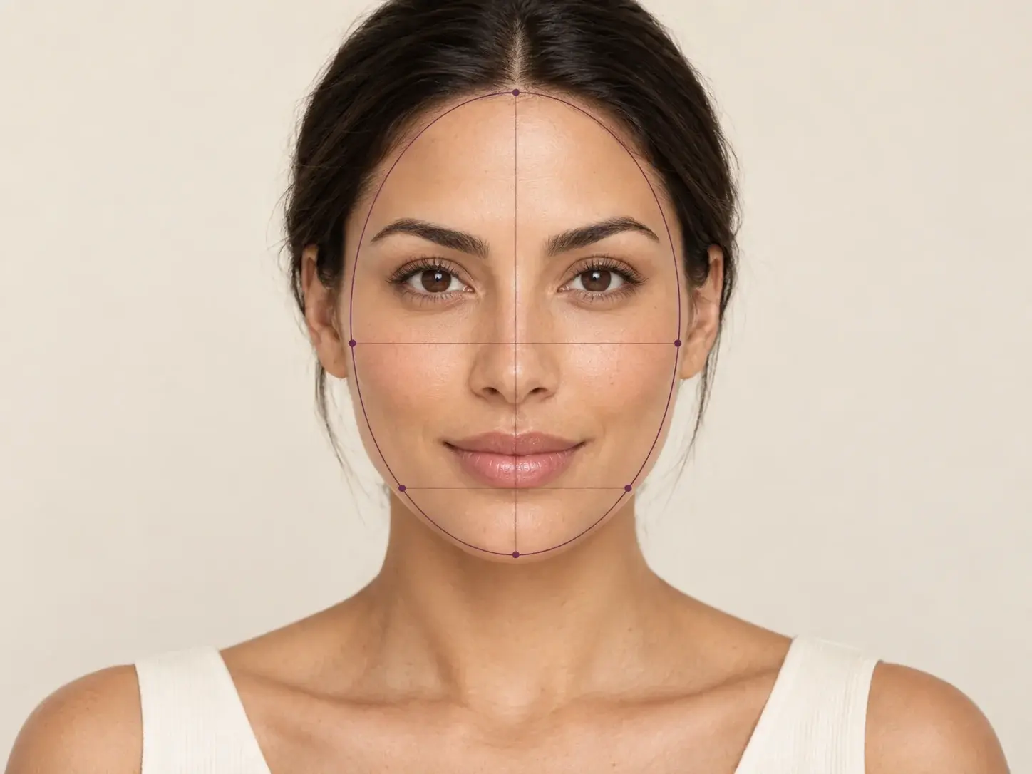 Face portrait with facial proportion guides