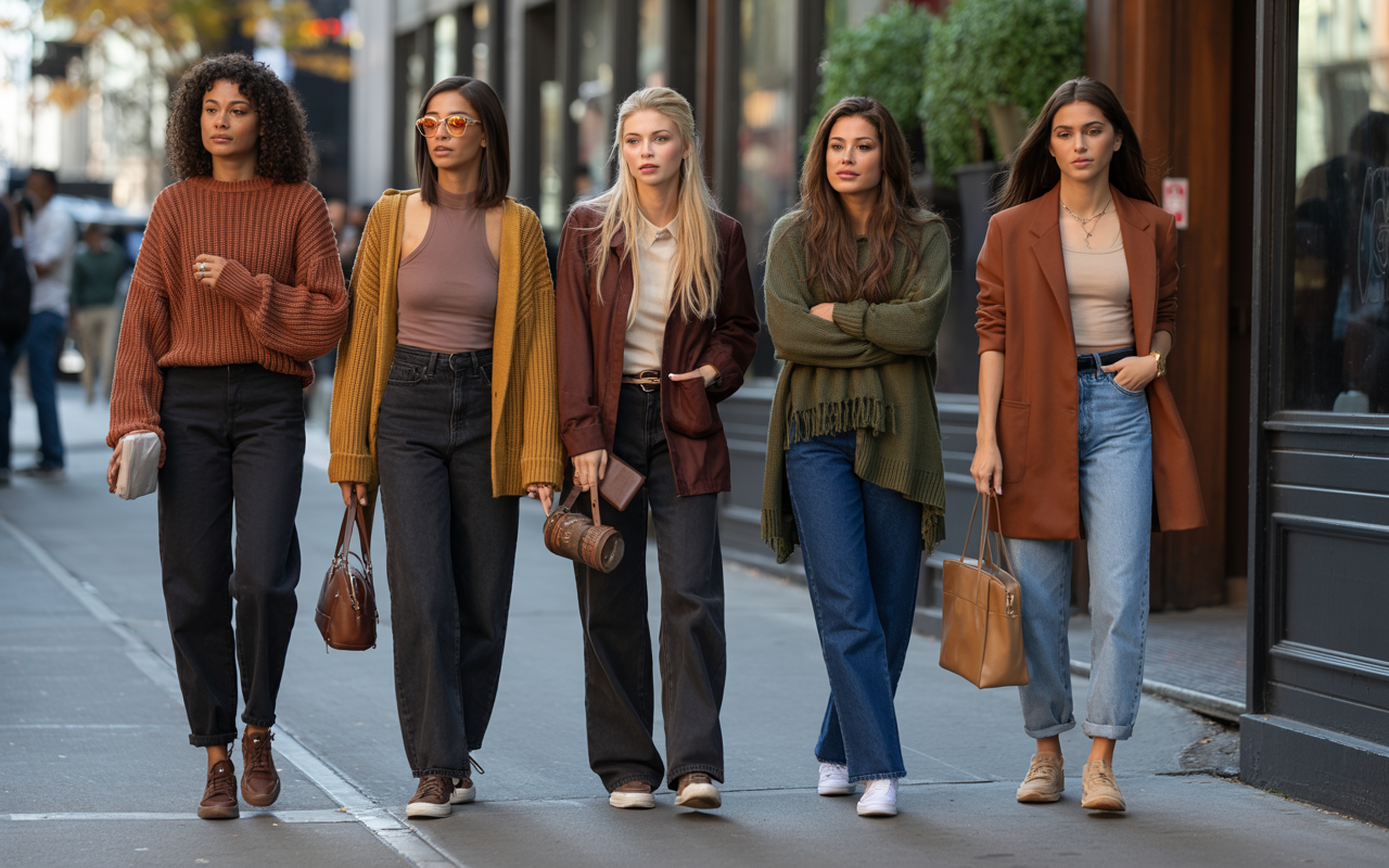 Deep autumn celebrities in casual wear showing everyday styling