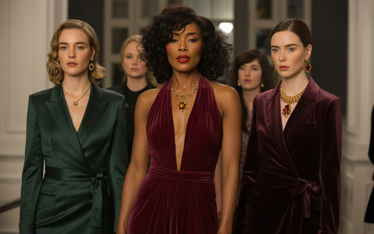 Deep autumn formal wear and elegant styling examples