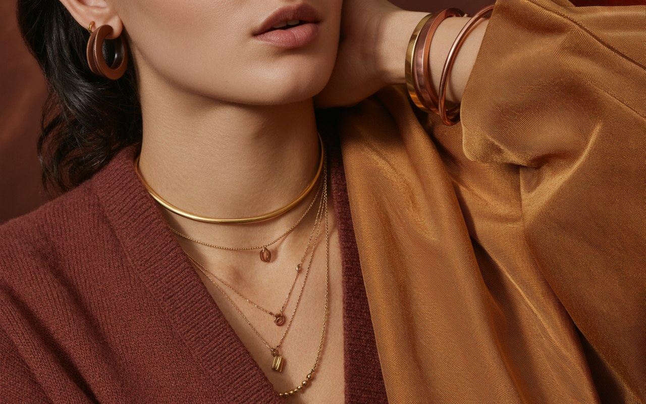 Deep autumn compatible metal tones and jewelry styling