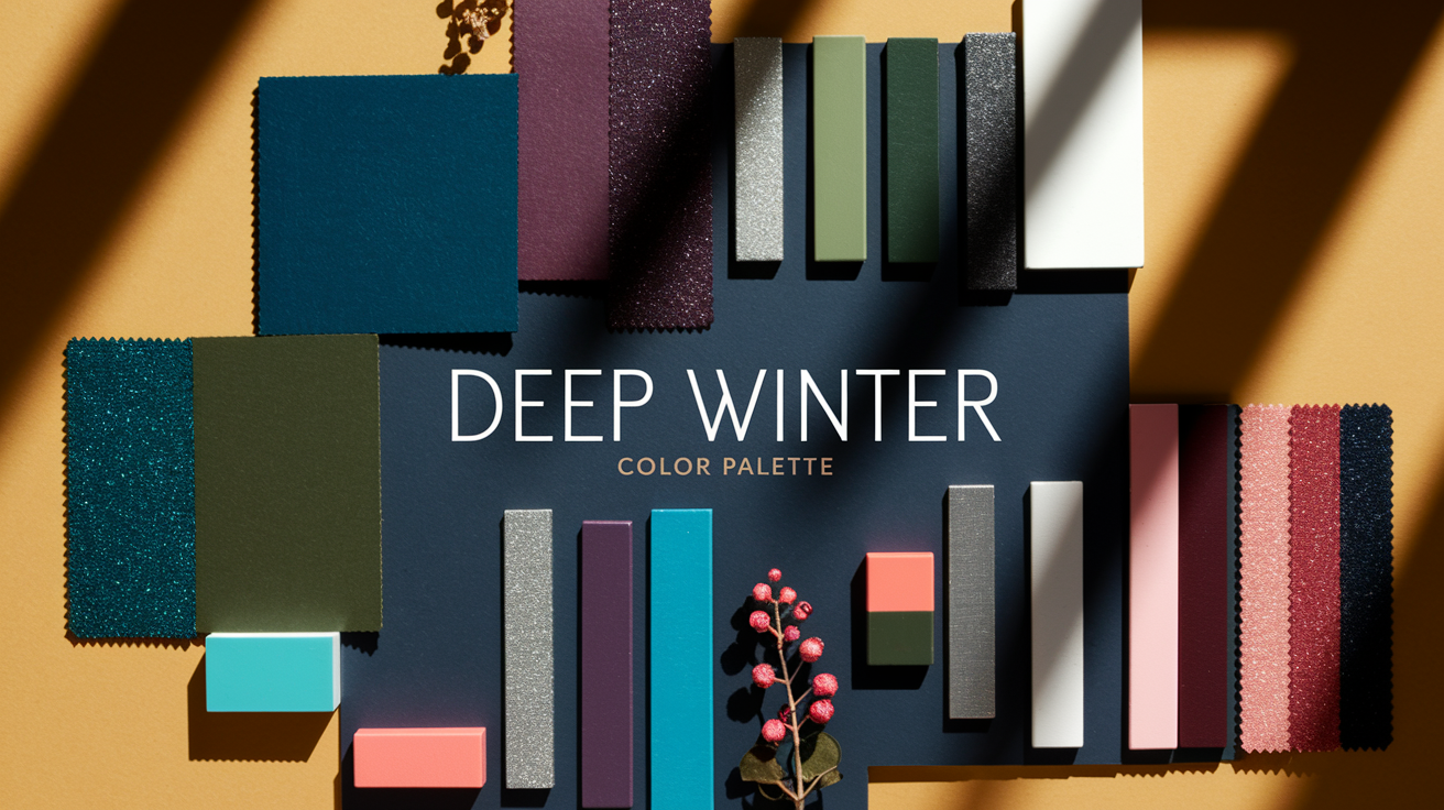 Deep Winter color palette overview with rich jewel tones
