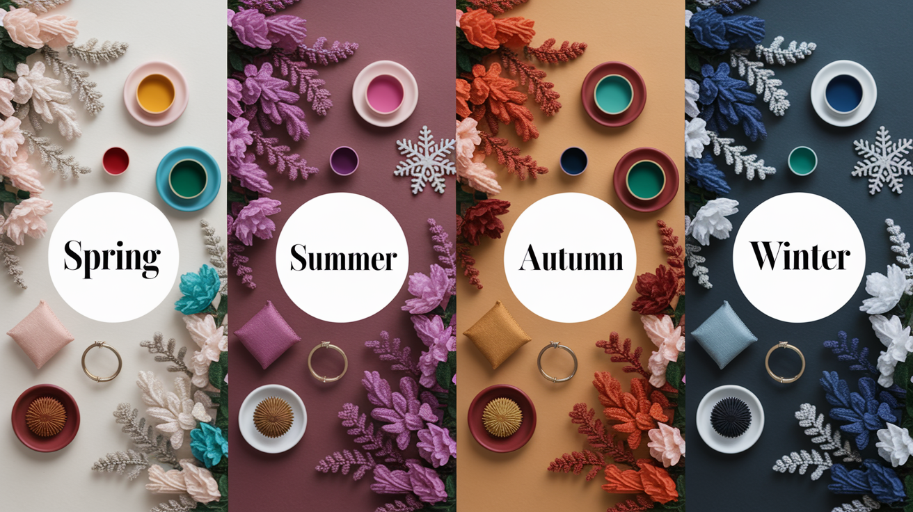 The four seasonal color palettes for personal color analysis