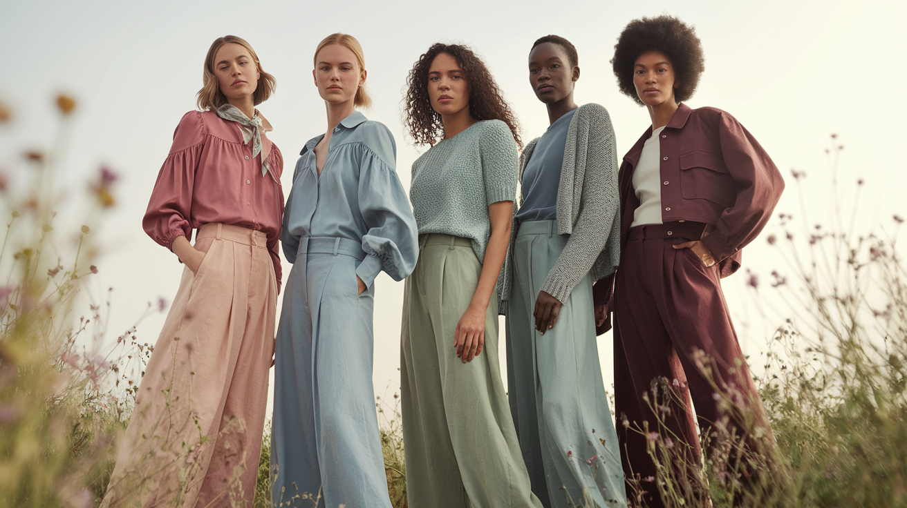 Soft Summer main colors with diverse female models